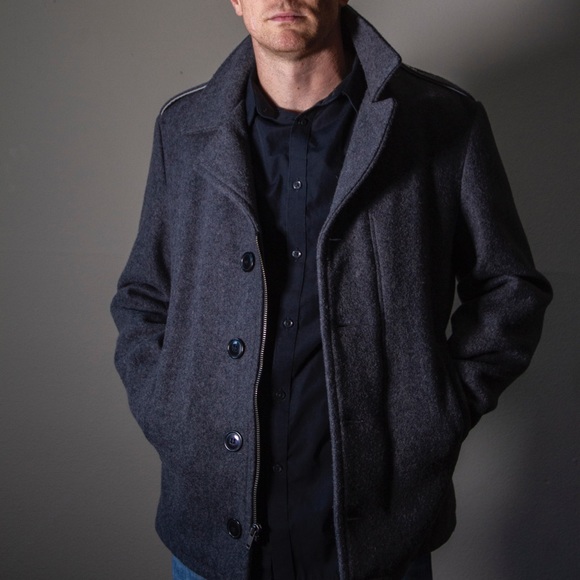 Like New Men’s Schott NYC Wool Coat - Picture 3 of 7